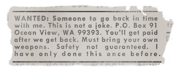 Safety Not Guaranteed Ad
